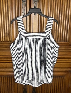 Lucky Brand Women Extra Large XL White Blue Stripe Terry Comfy Vacation - Picture 1 of 13