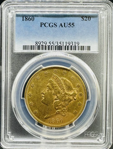 1860 $20 Liberty AU55 PCGS (#PA35119319) Cover