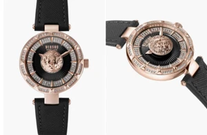 Reloj Versace Versus Oro Rosa Sertie Cristal Pavé Correa Cuero Caja 36mm - Imagen 1 de 9