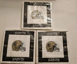 New Orleans Saints NFL Football 3 Packungen 72 Bankett Party Papier Mittagessen Servietten - Bild 1 von 2