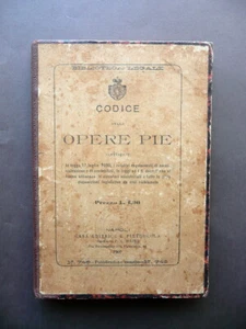 Code delle Opere Pie Gesetz 17 Juli 1890 Pietrocola Neapel 1907 - Bild 1 von 3