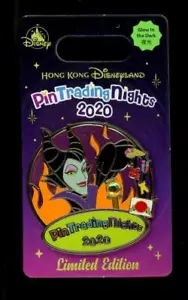 Prendedor HKDL Hong Kong Trading Nights 2020 logotipo de Maléfica Diablo LE prendedor Disney - Imagen 1 de 1