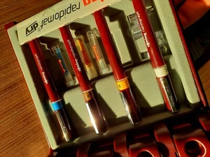EXTREMELY RARE VINTAGE - 4 PEN RAPIDOGRAPH SET DRY - Bild 1 von 7
