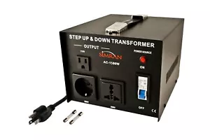 Simran AC-1500 Voltage Power Converter Step up Down Transformer 110 Volt 220 ... - Picture 1 of 1