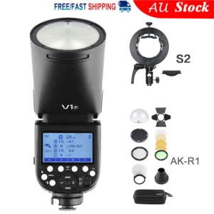 Godox V1-F V1F 2.4G Round Head Camera Flash For Fuji + S2 Bracket + AK-R1 Kit - Picture 1 of 14