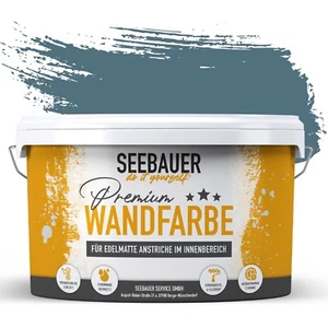 SEEBAUER diy Wandfarbe Blau für Innen - Hohe Deckkraft, Abwaschbar & Tropffrei - Bild 1 von 74