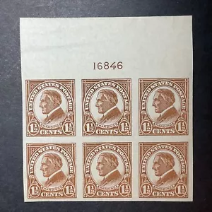 US Scott # 631 1 1/2 cents 1926 MNH US Postage Stamp Harding Imperf PB of 6 - Picture 1 of 2