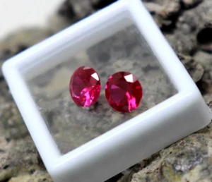 6mm Pair Round Cut Ruby Pink Natural Faceted Gem Certified Ruby Jewelry Making - Picture 1 of 7