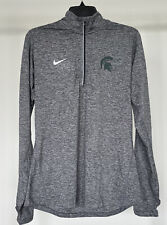 Gray Nike Michigan State University Quarter Zip Long Sleeve Size Large Dri-Fit