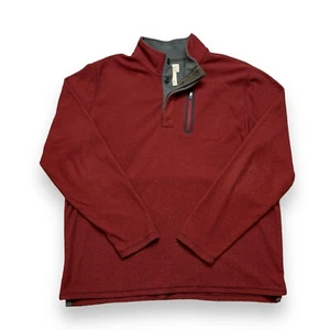 Suéter LL Bean Para Hombre Talla XL 1/4 Botón Rojo Manga Larga Pullover Ligero Poliéster - Imagen 1 de 7