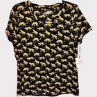 NEW Sleep Sense Pajama Top Womens Small Black Jaguars Tshirt Soft Knit