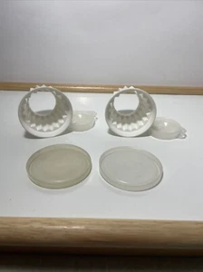 Vintage Tupperware Jello Individual Cup Mini Jel-ette Molds Set of 2 W Lids - Picture 1 of 6