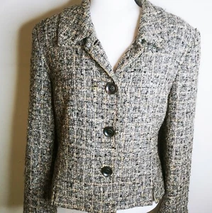 VTG! HERBERT GROSSMAN Gray/Pink Check MADE IN USA  Women's Blazer/Jacket SZ 14  - Picture 1 of 7