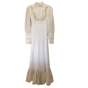 Vintage Gunne Sax Style Handmade Dress Cottage Core Prairie Boho Wedding Hippy - Picture 1 of 7