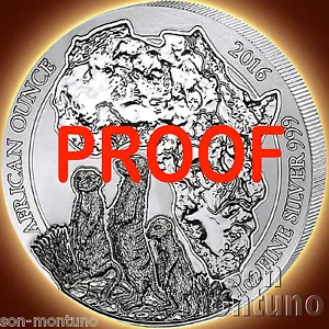 2016 Rwanda MEERKAT PROOF 1oz Silver African Wildlife Coin ONLY 1000 MINTED - Picture 1 of 2
