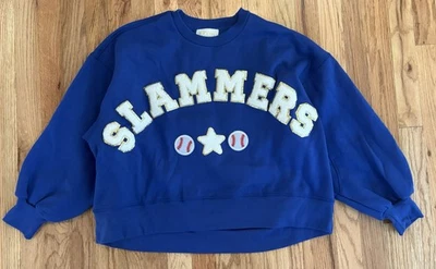 Judith March Sweatshirt Size Small Quilted Pullover Slammers Baseball - Image 1 of 4