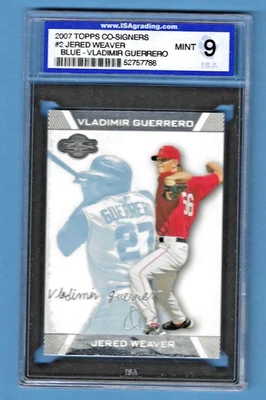 2007 Topps Co-Signers Blue Vladimir Guerrero Angels #2 ISA 9 #52757788 HOF 2018 - Image 1 of 2