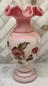 Signierte George Fenton handbemalte Rosalene Satin Vase - Bild 1 von 3