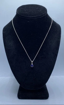 Pandora Plata Esterlina Zafiro Piedra Colgante Collar 3.8g Foto 1 de 4