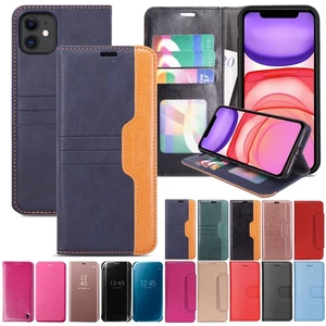 Leather Flip Wallet Case For iPhone 11 Pro Max XS XR X 8 Plus 7 Plus 6 5 cover - Picture 1 of 33