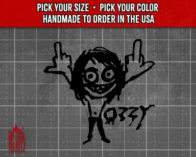 Calcomanía de boceto Ozzy Osbourne para pegatina con logotipo de banda de automóvil para computadora portátil Heavy Metal Foto 1 de 4