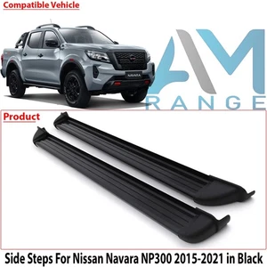SCHWARZE ALU SEITENTRITTBRETTER TRITTBRETTER FÜR NISSAN NAVARA D23 NP300 2015-2021 - Bild 1 von 14