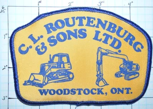 C.L. ROUTENBURG EXCAVATION WOODSTOCK ONTARIO SCREEN PRINTED ADVERTISING PATCH - Picture 1 of 2