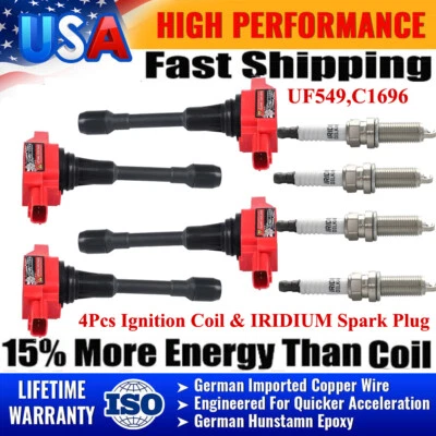 Bobina de encendido y bujías de iridio para Nissan Altima 2007-2013 2,5 L L4 UF549 Foto 1 de 4
