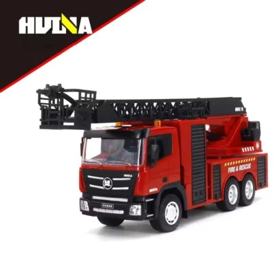 New Huina 1361 RC Fire Truck 1:18 9CH RTR Water Spray Ladder Toy USA Stock - Image 1 of 4