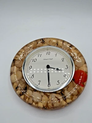 Vintage Sterling and Noble Seashell Lucite Wall Clock Battery Operated - Works! - Image 1 of 4