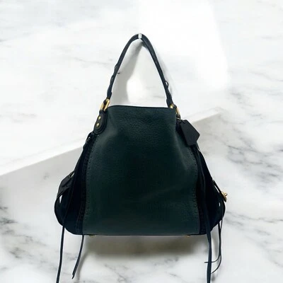 COACH EDIE 42 Shoulder Bag Buffalo/Glovetanned Suede Leather Bag 37134 Green - Image 1 of 4