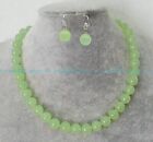 6/8/10mm Natural Multicolor Jade Round Gemstone Beads Necklace Earrings Set 18"