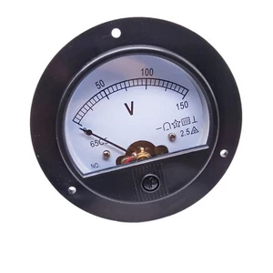 DC 0 ~ 150V Redondo Analógico Voltio Puntero Aguja Panel Medidor Voltímetro - Imagen 1 de 5