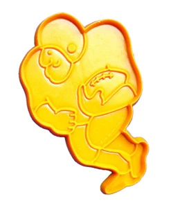Hallmark COOKIE CUTTER Vintage FOOTBALL Player RUGBY Sport GOLD Holiday Plastic - Picture 1 of 2
