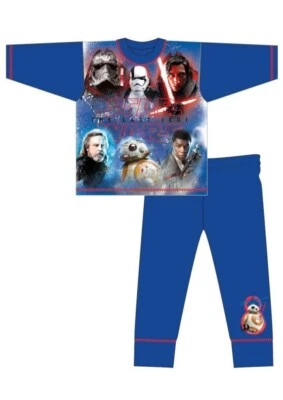 Pyjama Set Boys blue STAR WARS   featuring  SKYWALKER BB8 KYLO REN ages -12 - Image 1 of 2