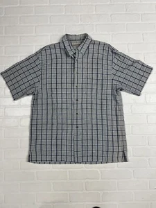 Feildmaster Shirt Men’s L Linen Gray/Blue Plaid Button Up - Picture 1 of 11