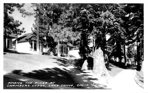 CHAMBERS LODGE, LAKE TAHOE, KALIFORNIEN, RPPC VINTAGE POSTKARTE (SV 558) - Bild 1 von 2