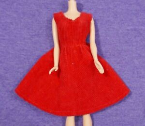 Vintage Barbie Clothes - Vintage Barbie HOMEMADE Red Corduroy Jumper
