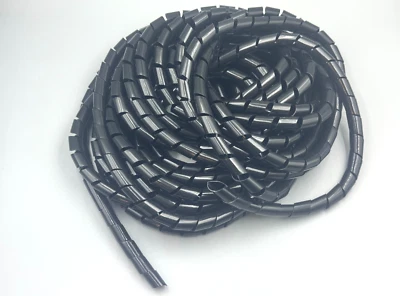 3/8" (10mm) Diámetro x 45 ft LG Cable Espiral Funda Protectora 20mil Negro Foto 1 de 4
