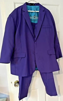 Adult Suitmeister Solid Purple Mens Suit SIZE XXL inseam 25 in - Image 1 of 4