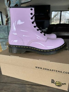 Dr. Martens 1460 Pink Patent Leather Lamper Doc Lace Up Boots Wm Sz 10 New w/Box - Picture 1 of 10