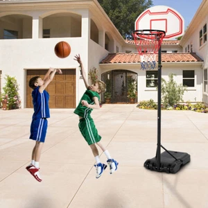 Portable Adjustable Height Basketball Goal Hoop Backboard Rim Kids Youth - Picture 1 of 12