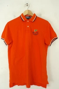 POLO RALPH LAUREN Boys Size Medium RLYC Orange Polo Shirt Cotton Collared - Picture 1 of 4