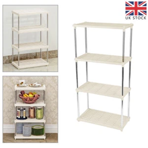 Metal 4 Tie Tube Storage Rack Unit Book Shelf Kitchen/Office Unit Stand UK - Picture 1 of 12