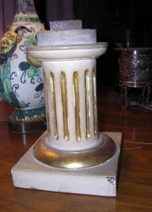 Antique Italian Neoclassic Gilt Wood Plinth Column Stand Pedestal 8 1/4" H - Picture 1 of 4