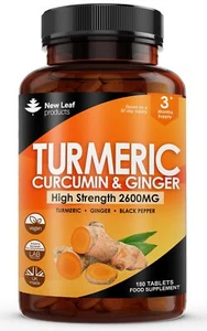 Kurkuma Tabletten 2600mg mit schwarzem Pfeffer & Ingwer - 95% Curcumin Extrakt 180... - Bild 1 von 9