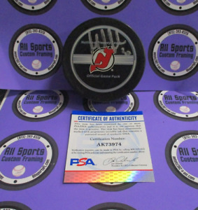 Martin Brodeur New Jersey Devils Autographed Jersey Game Puck PSA COA #AK73974