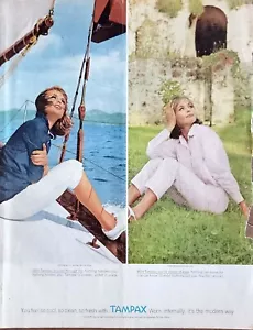 Tampones Tampax DE COLECCIÓN 1962 revista de higiene femenina anuncio, yate y jardín - Imagen 1 de 1