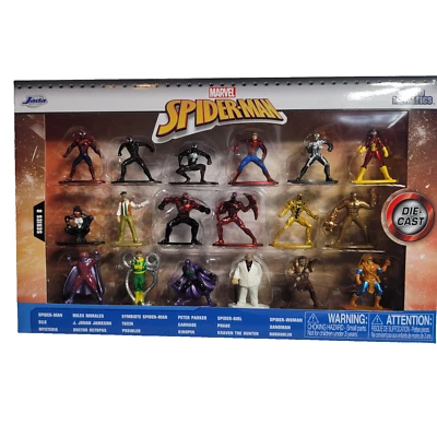 NUEVO Juego de 18 mini figuras fundidas a presión Jada Spider-Man Nano MetalFigs serie 8 Foto 1 de 4