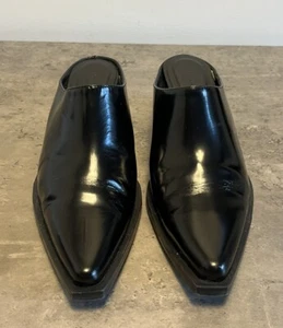 MASSIMO DUTTI Mules & clogs EU39 Uk 6 leather Black Designer - Picture 1 of 7